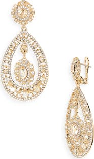 Marchesa Pavé Crystal Filigree Teardrop Earrings