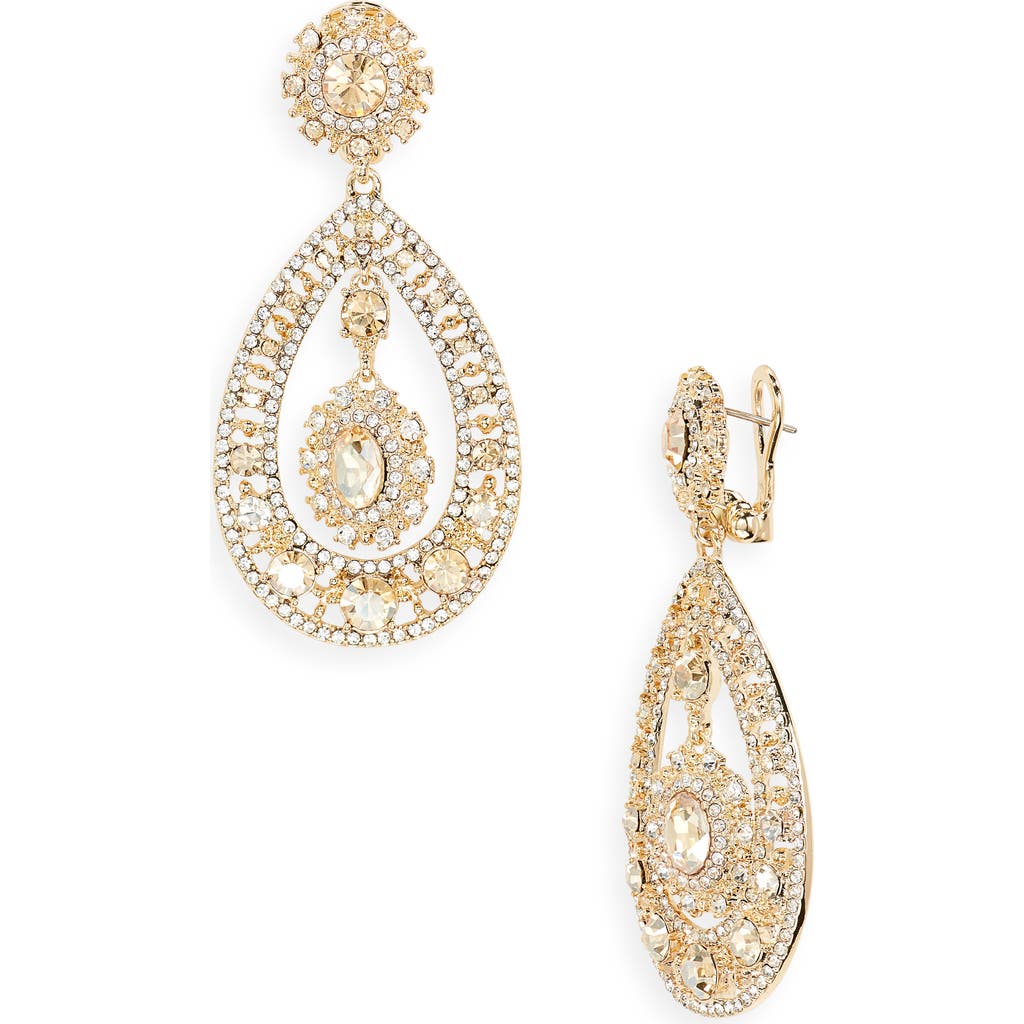 Marchesa Pavé Crystal Filigree Teardrop Earrings in Gold/Goldtonal  product