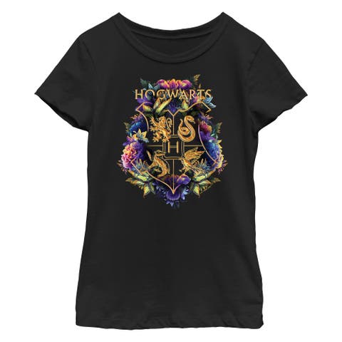 Girl's Harry Potter Hogwarts Plant Crest  Graphic T-Shirt
