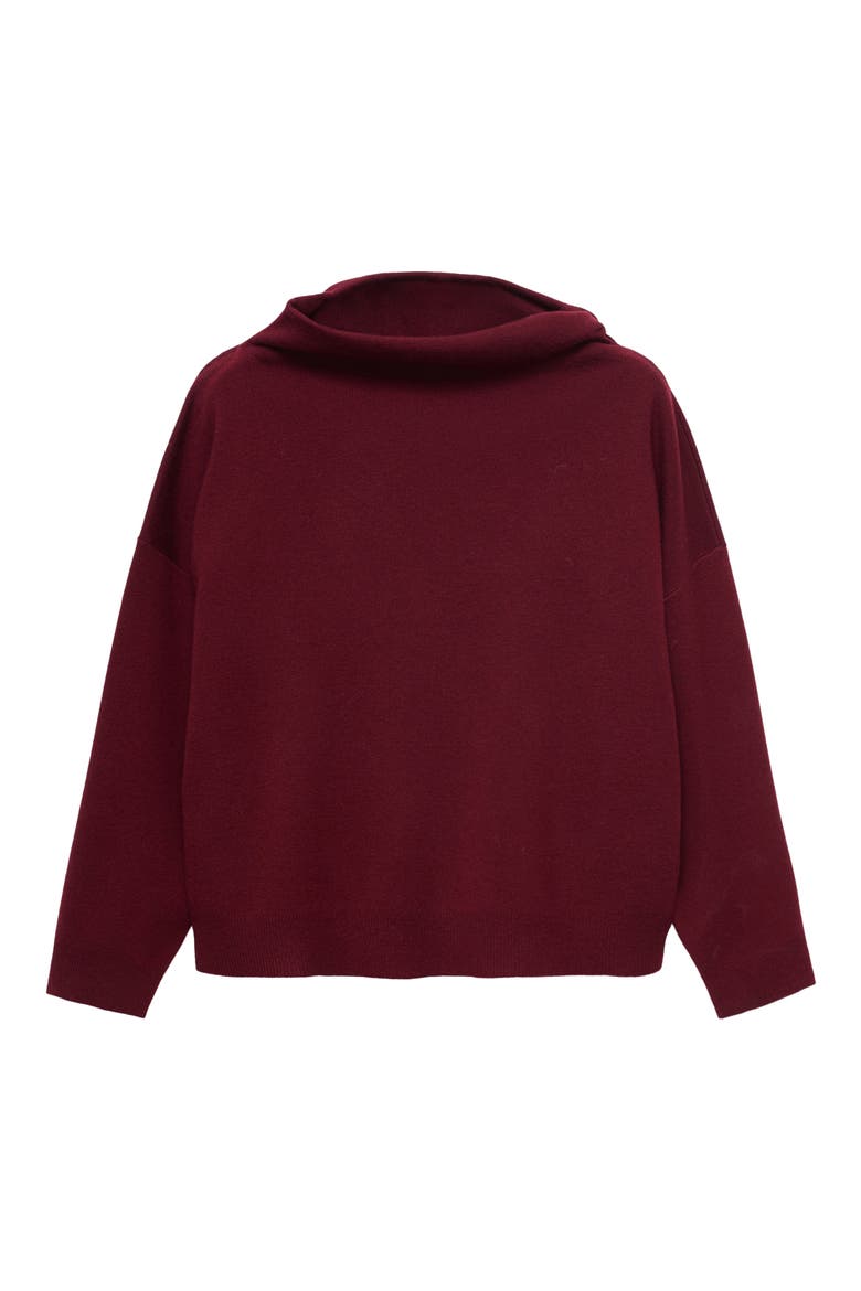 Ruched Off the Shoulder Sweater, Alternate, color, MAROON