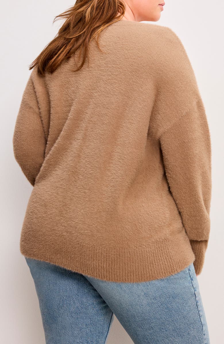 Good American Oversized Cardigan, Alternate, color, Warm Caramel003