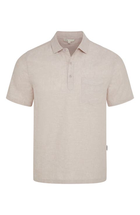 Josh Linen & Cotton Blend Popover Shirt