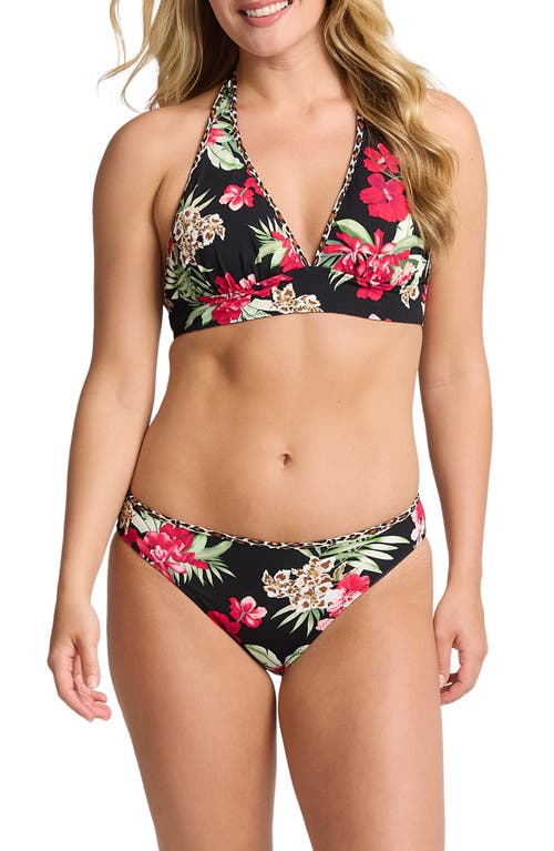 Tommy Bahama Lily Cat Reversible Bikini Top In Black Rev