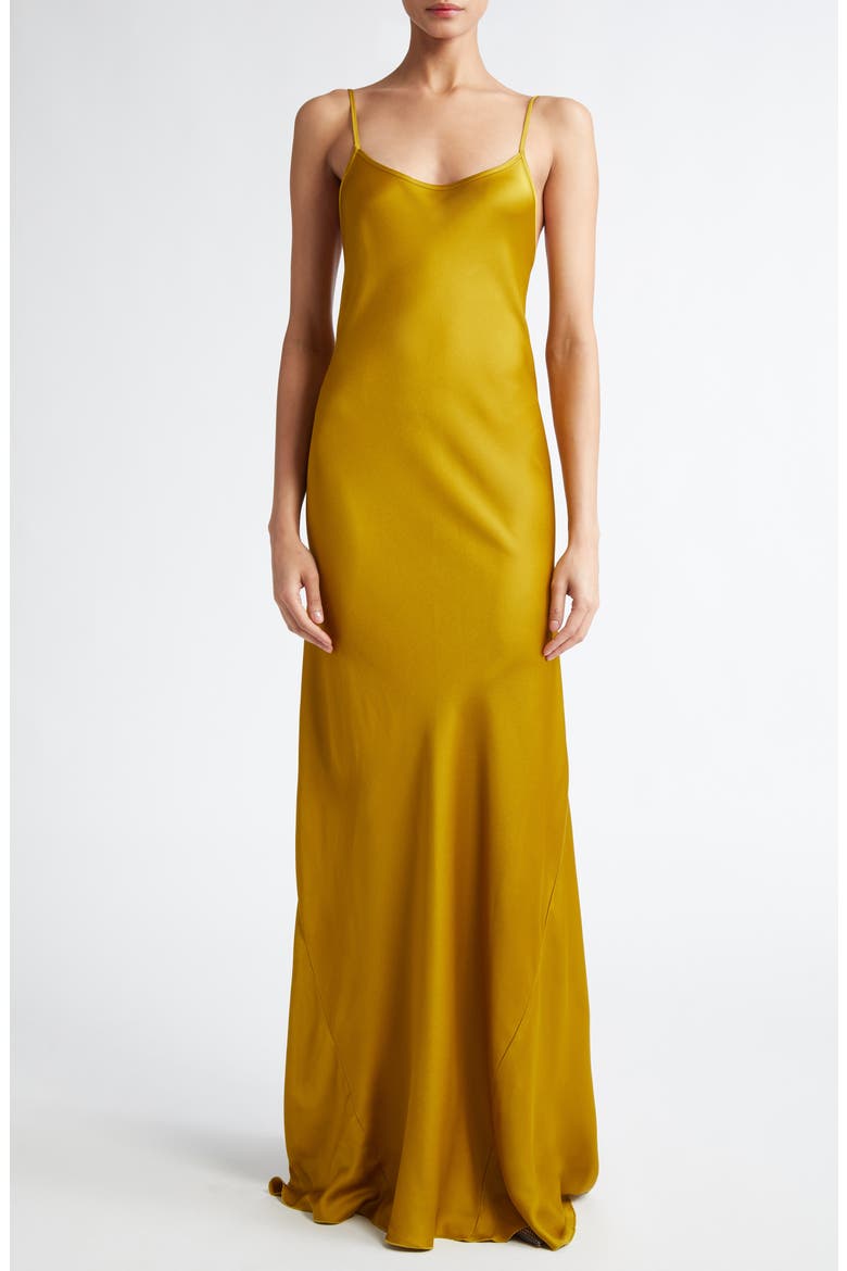 Satin Camisole Gown, Main, color, HARVEST GOLD