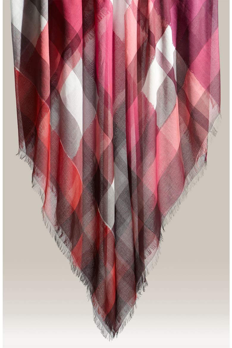 Check Print Cotton Scarf, Main, color, RASPBERRY SORBET