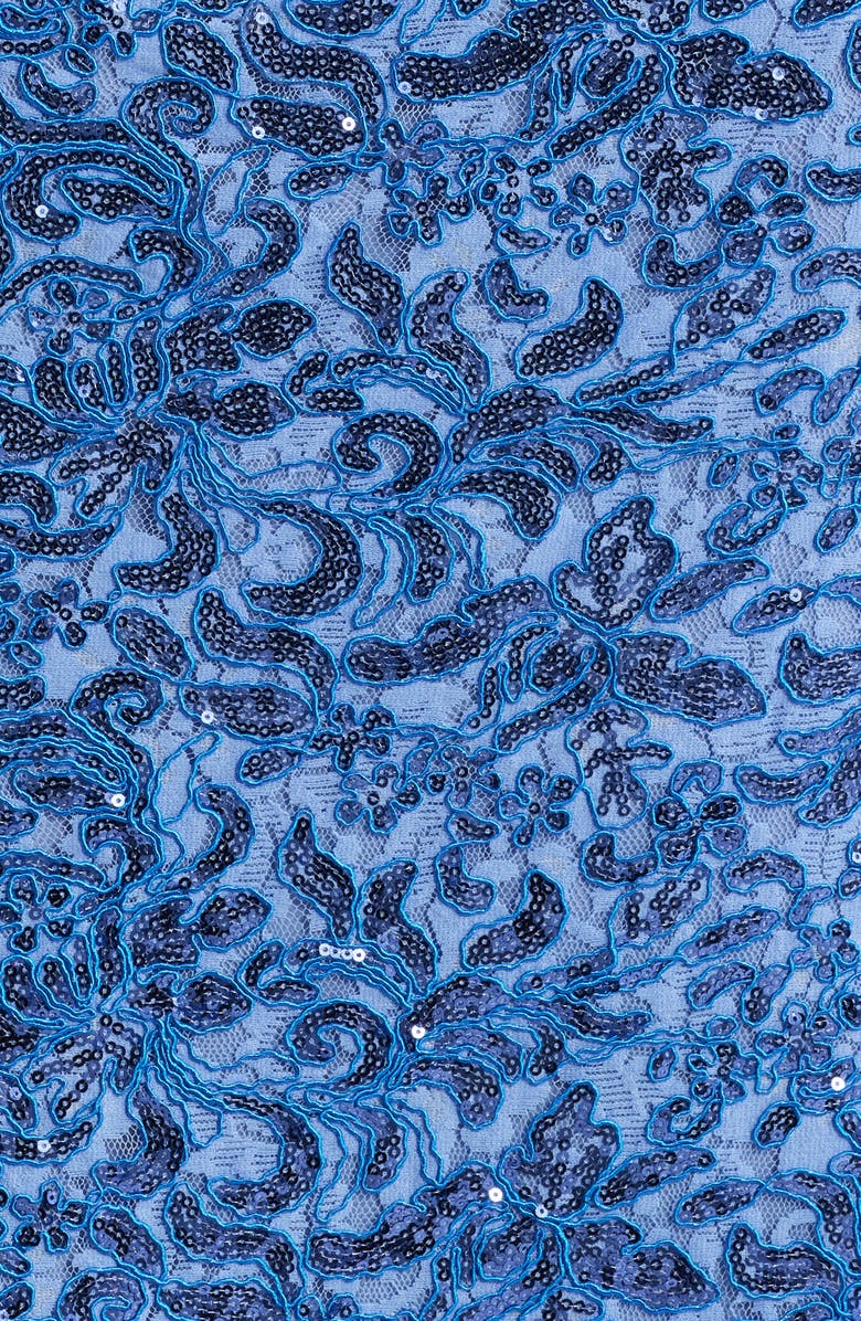 Eliza J Rhinestone One-Shoulder Mermaid Gown, Alternate, color, Lake