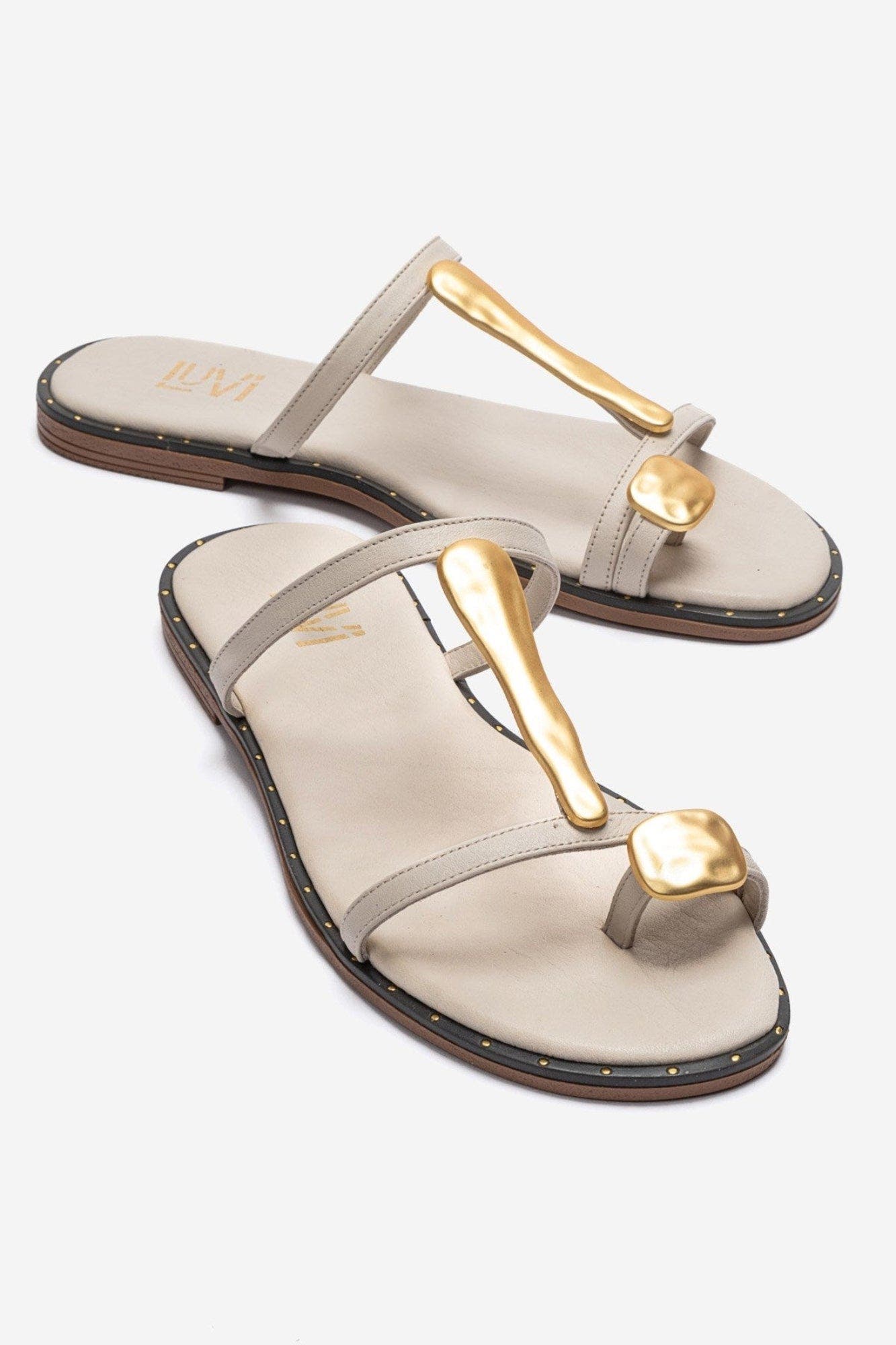 Tessa Leather Thong Sandal, Main, color, Ecru