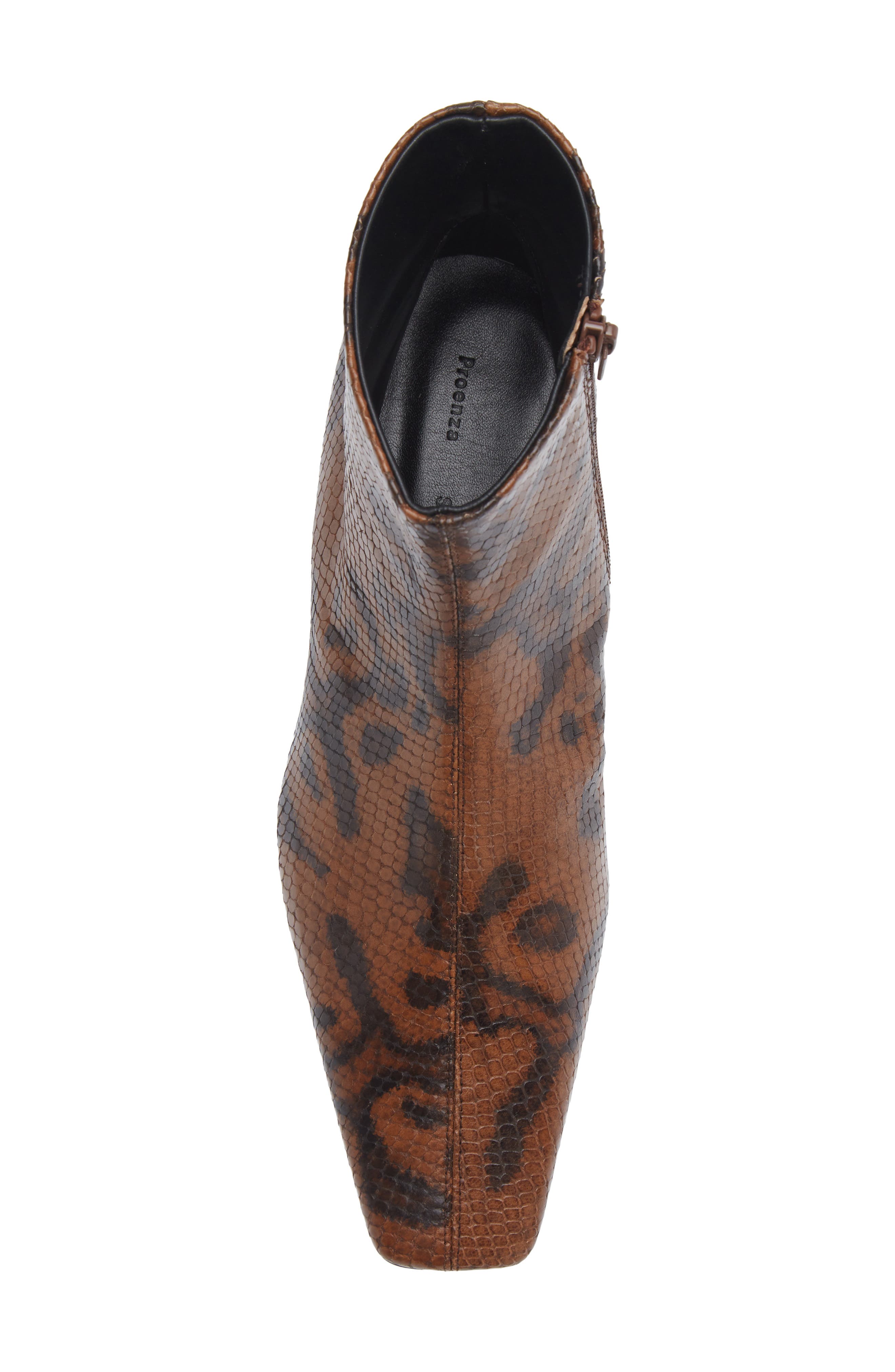 Trap Python Embossed Flat Ankle Boot, Alternate, color, OCHRE MULTI