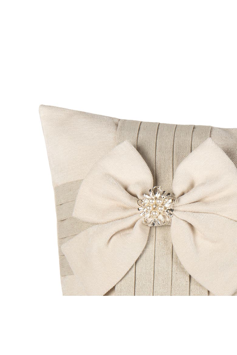Fancy Bow Wrapping Present Throw Pillow, Alternate, color, White