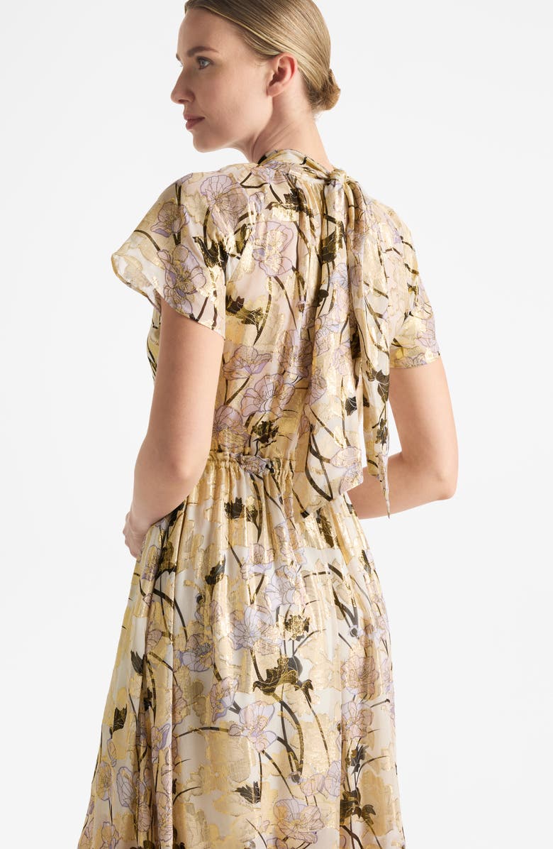 St. John Collection Geo Frieze Jacquard Wrap Neck Dress, Alternate, color,