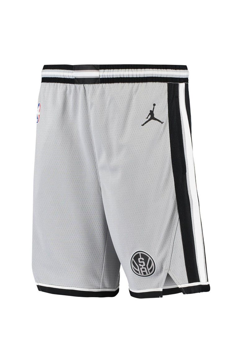 Youth Jordan Brand Silver San Antonio Spurs 2019/20 Swingman Performance Shorts - Statement Edition, Alternate, color, Silver