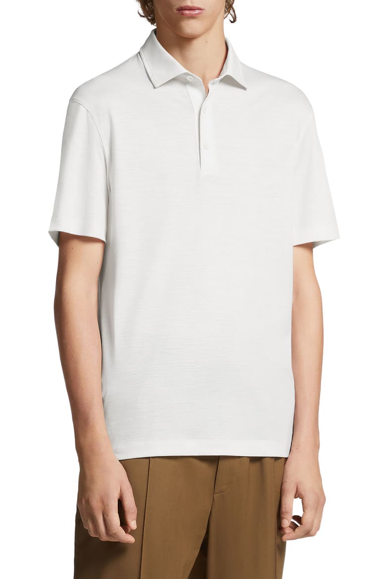 High Performance™ Wool Polo, Main, color, WHITE