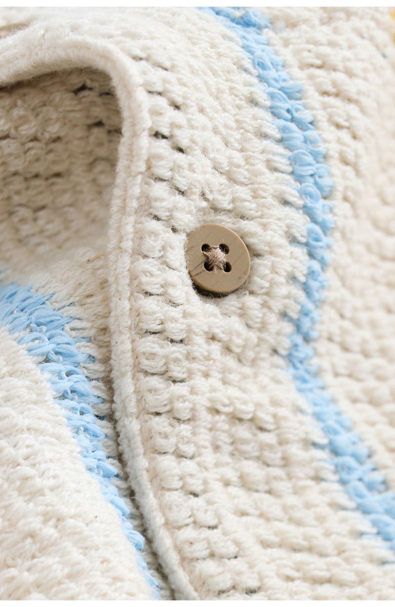 NEXT Kids' Textured Stripe Camp Shirt, Alternate, color, Neutral