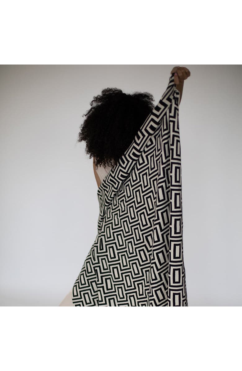 Pink Lemonade Galaxy Organic Cotton Throw Blanket, Alternate, color, Black