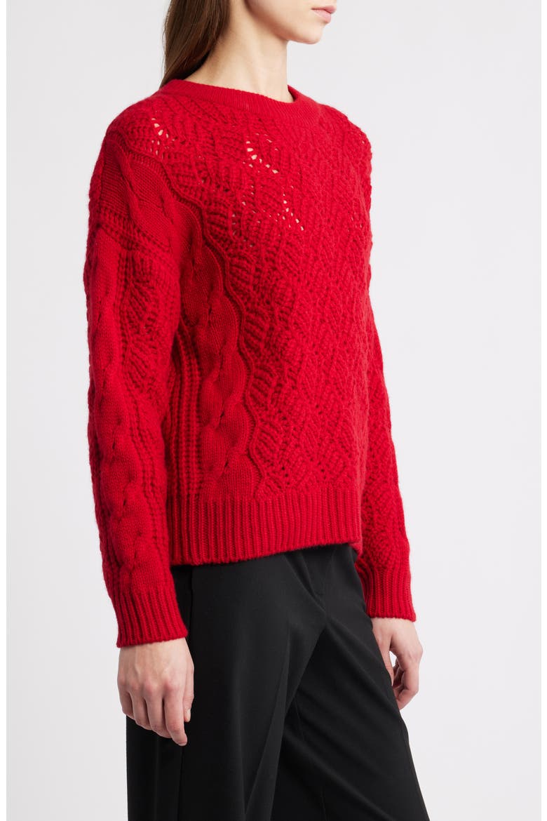 Raya Cashmere Sweater, Alternate, color, RED LOVE