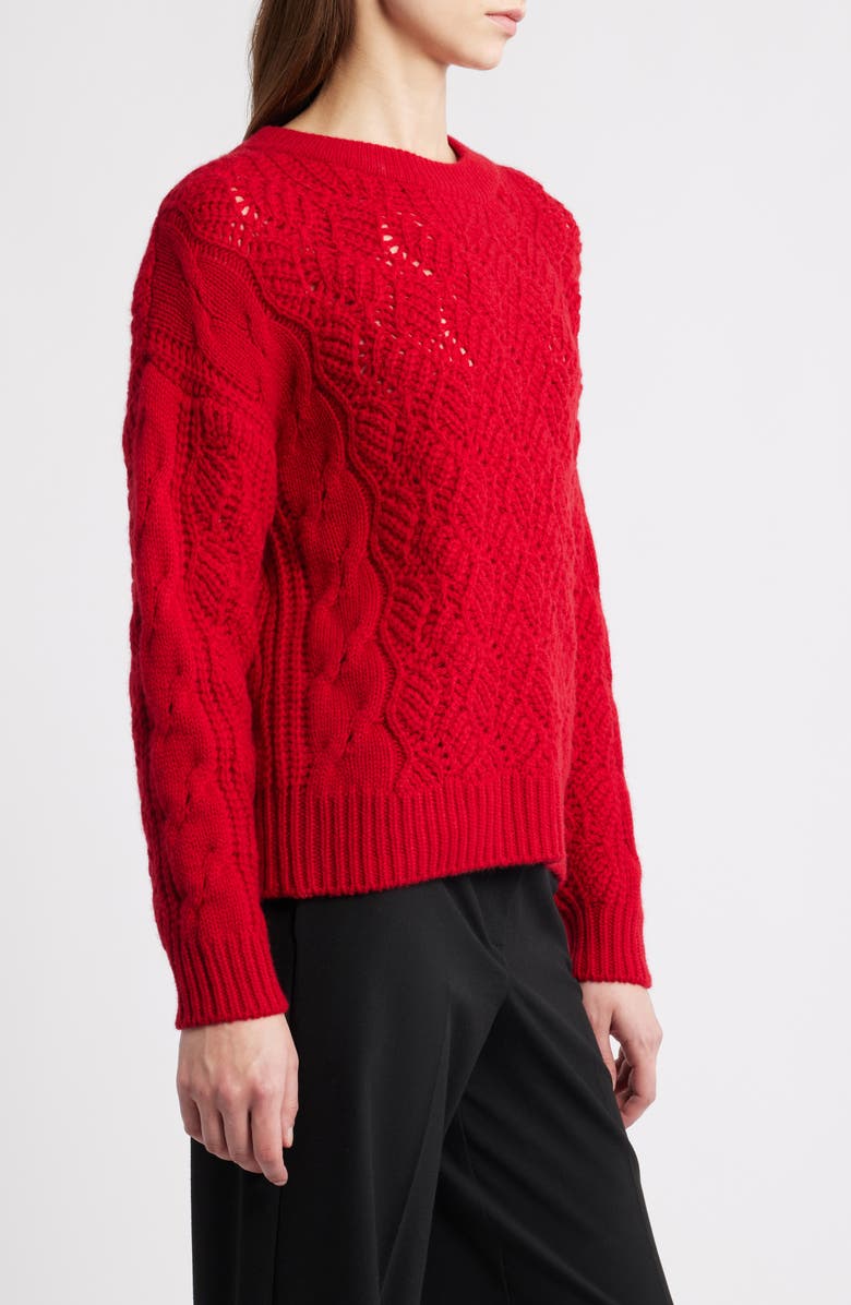 Elie Tahari Raya Cashmere Sweater, Alternate, color, Red Love