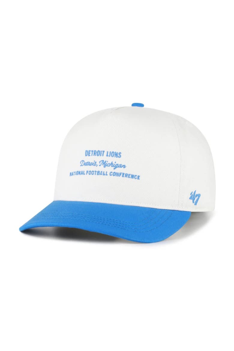 Men's '47  White Detroit Lions Contemporary Two-Tone Hitch Adjustable Hat, Alternate, color, White