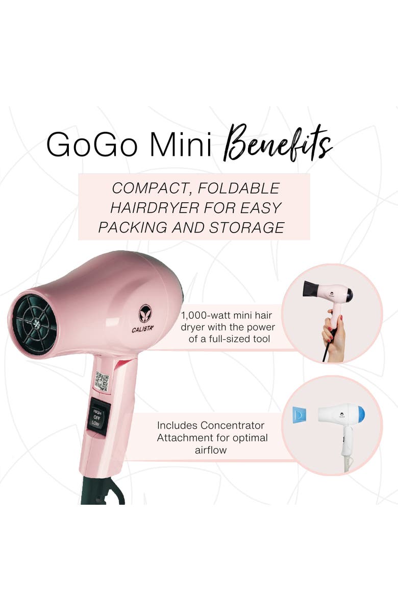 CALISTA GoGo Mini Hair Dryer, Alternate, color, Blush