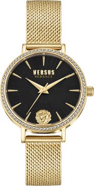 VERSUS Versace Mar Vista Swarovski Crystal Mesh Bracelet Watch, 34mm