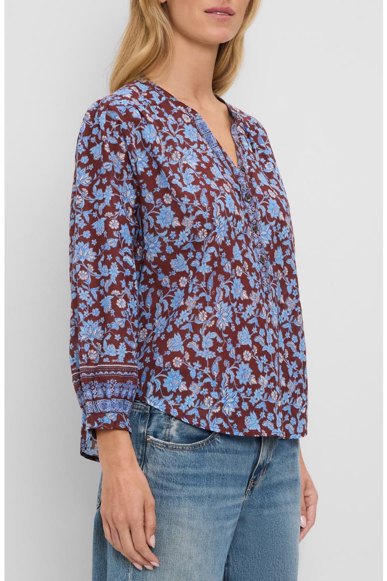 Katarina Print Top, Alternate, color, SKY BORDER PRINT