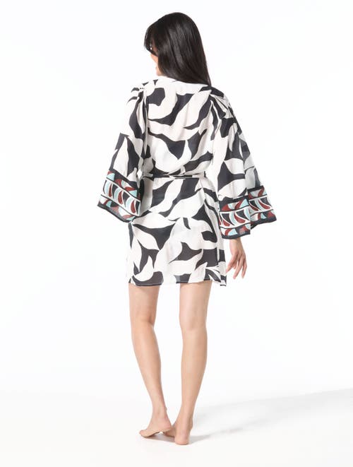 Vince Camuto Robe Cover Up In Black/white