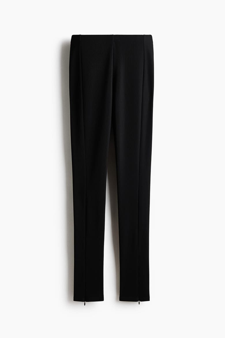 Zip-hem Leggings, Alternate, color, Black