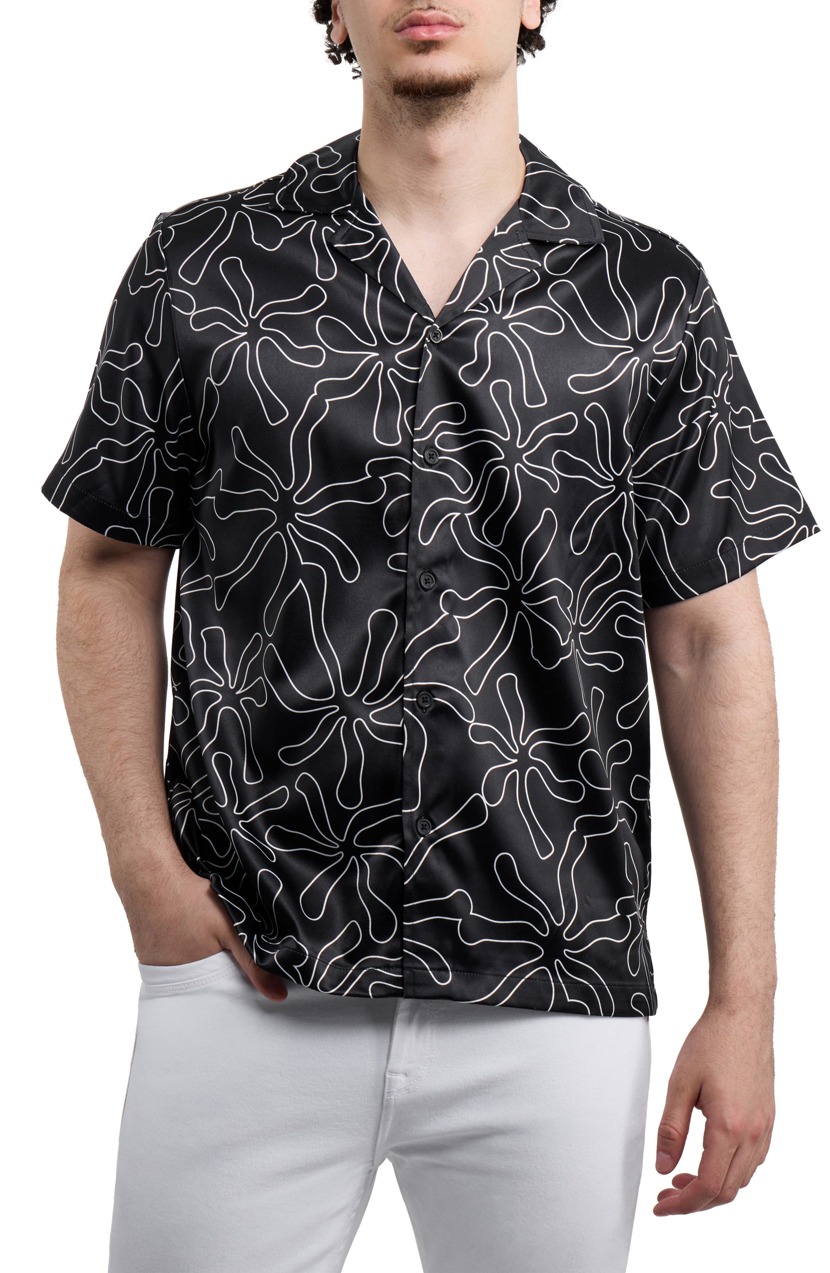 Flower Clouds Printed Camp Shirt