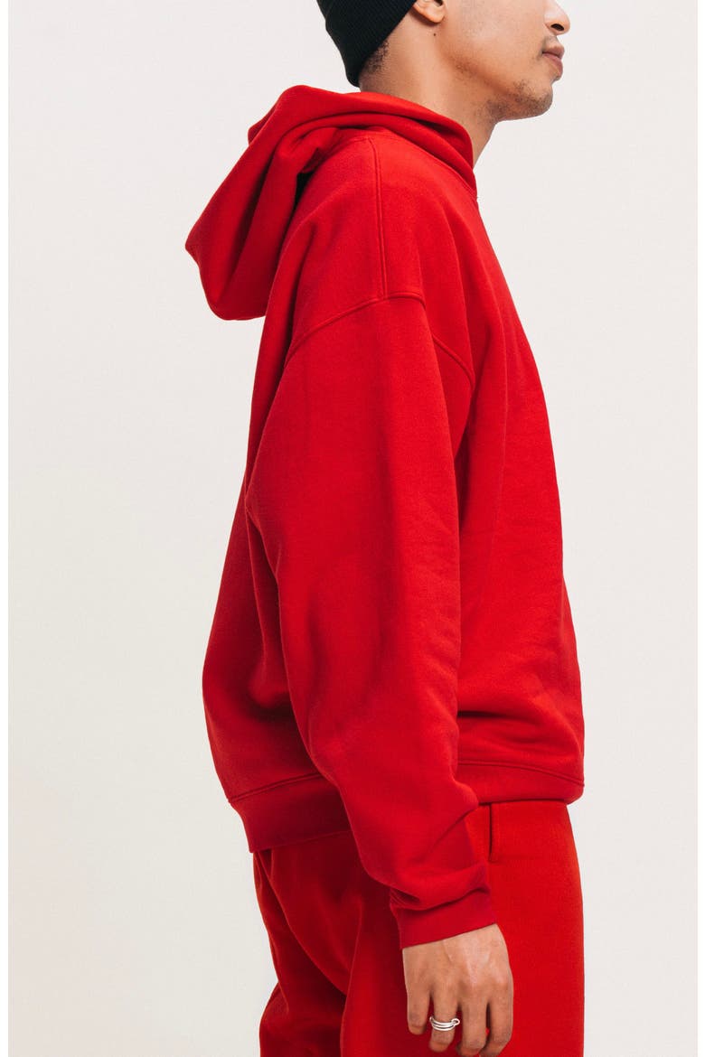 Men's Organic Cotton Teddy Oversized Hoodie, Alternate, color, Pop