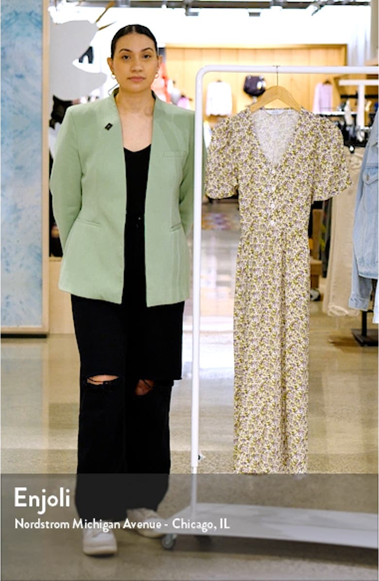 Floral Flutter Sleeve Midi Dress, sales video thumbnail