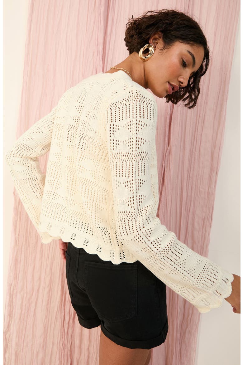 Open Stitch Cardigan, Alternate, color, CREAM