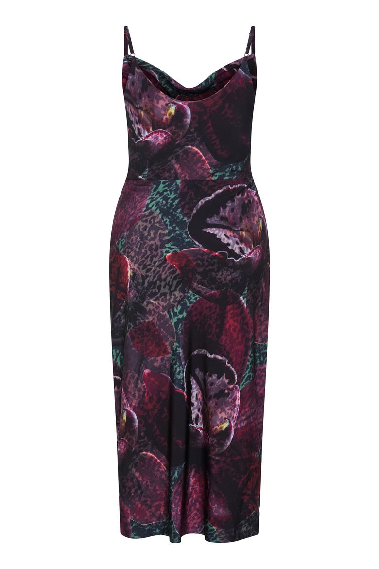 Marisol Cowl Neck Sheath Dress, Alternate, color, BLACK ORCHID