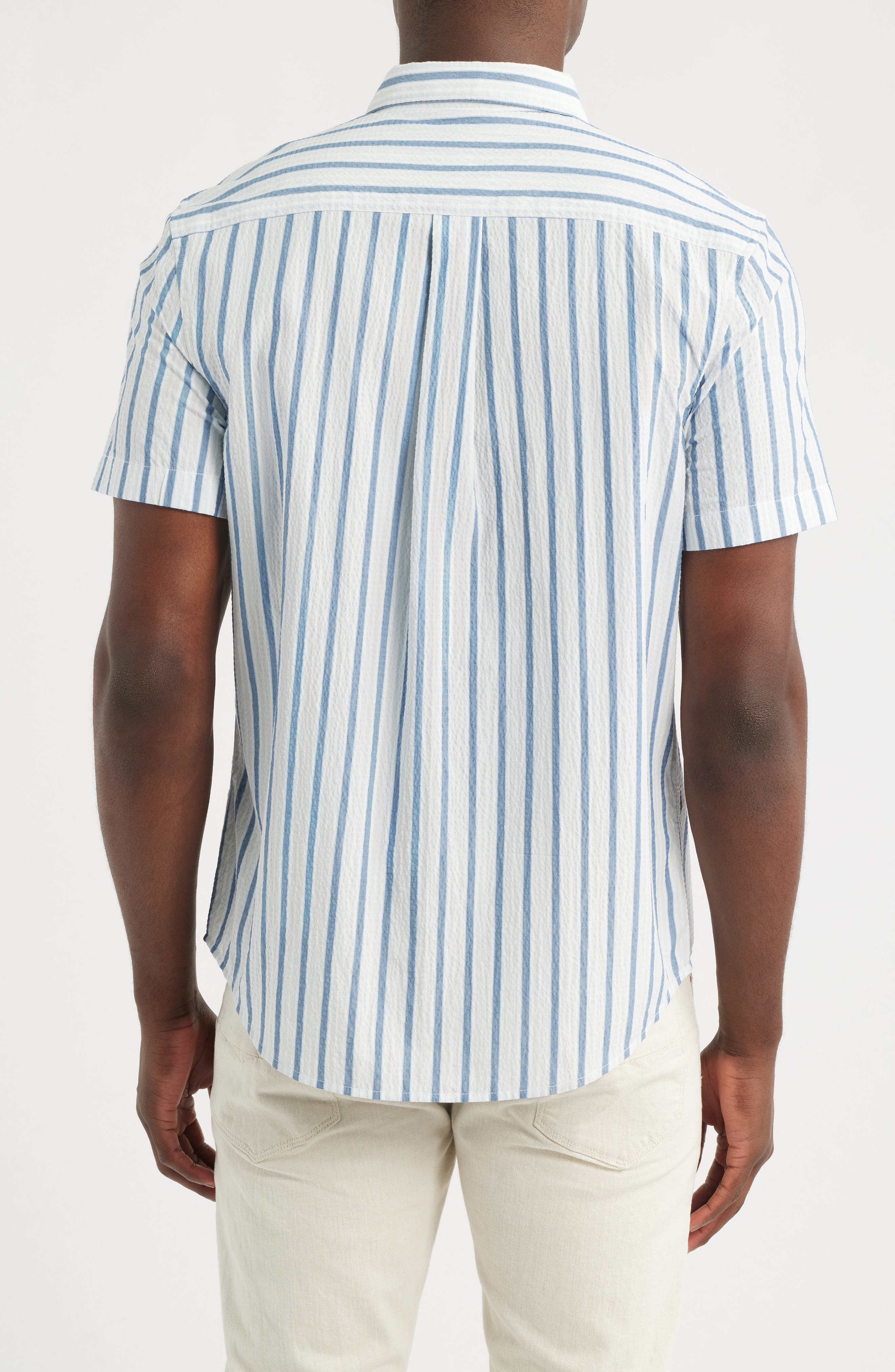 Cotton Blend Seersucker Button-Up Shirt (Men) | Nordstrom