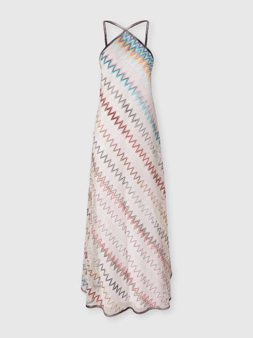 Missoni Zig Zag Mesh Cover-up Dress With Sequins In Multicoloured