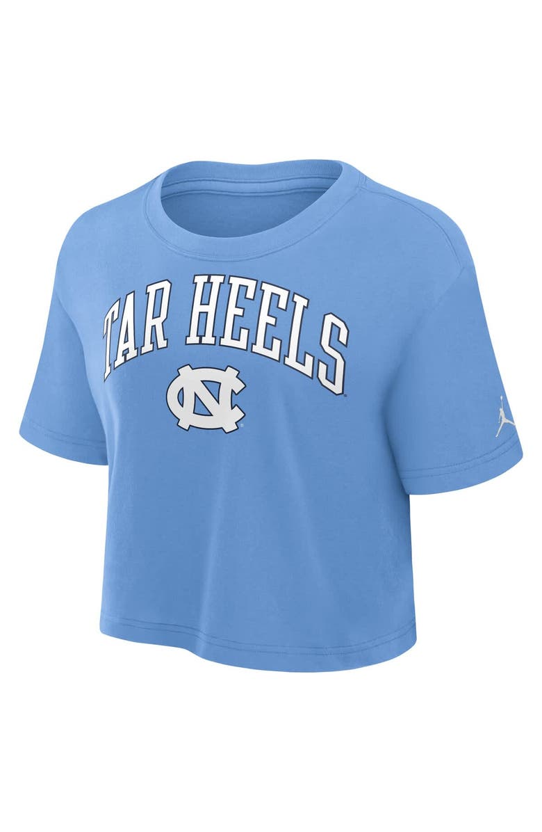 Jordan Brand Women's Jordan Brand Carolina Blue North Carolina Tar Heels Athletic Prep Arch Cropped Performance T-Shirt, Alternate, color, Light Blue
