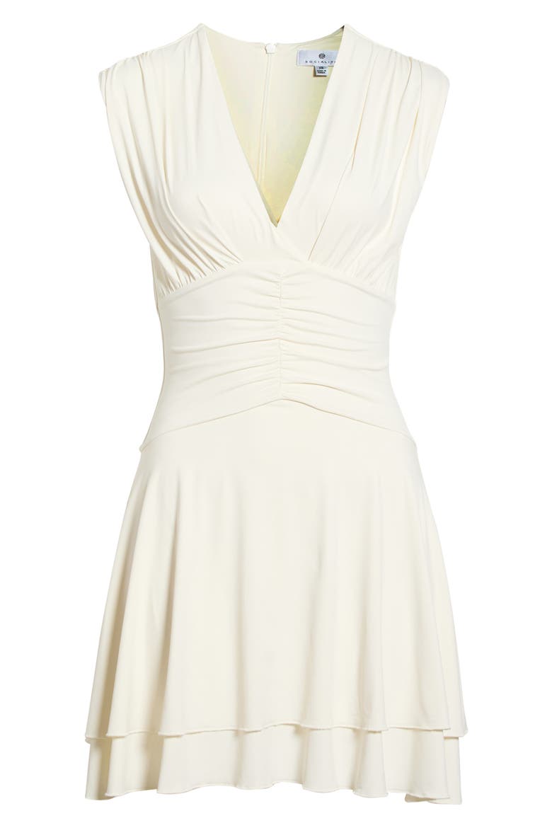 Ruched Tiered Minidress, Main, color, IVORY