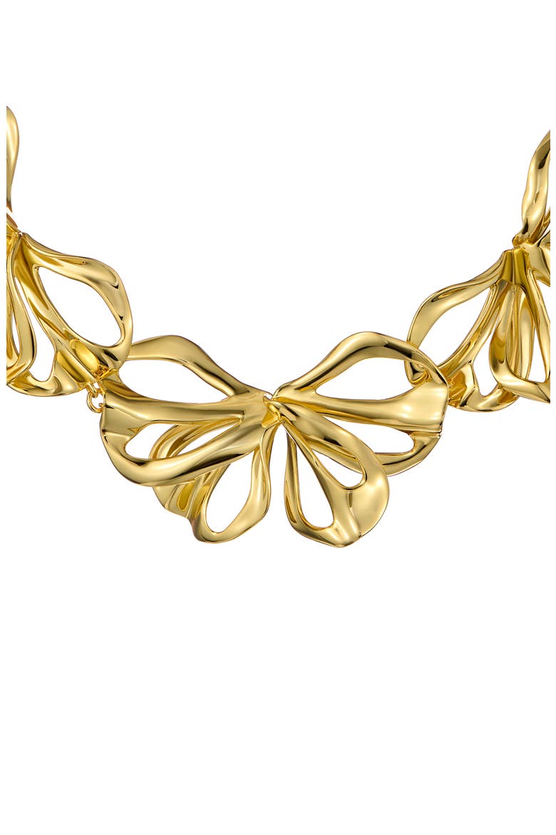 Leona Abstract Leaf Statement Necklace, Alternate, color, GOLD TONE