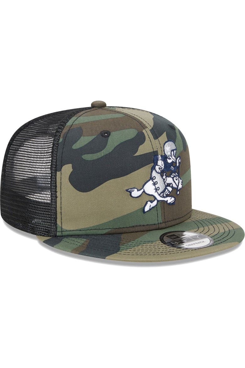 Men's New Era Camo Dallas Cowboys Retro Joe Main Trucker 9FIFTY Snapback Hat, Alternate, color, Camo
