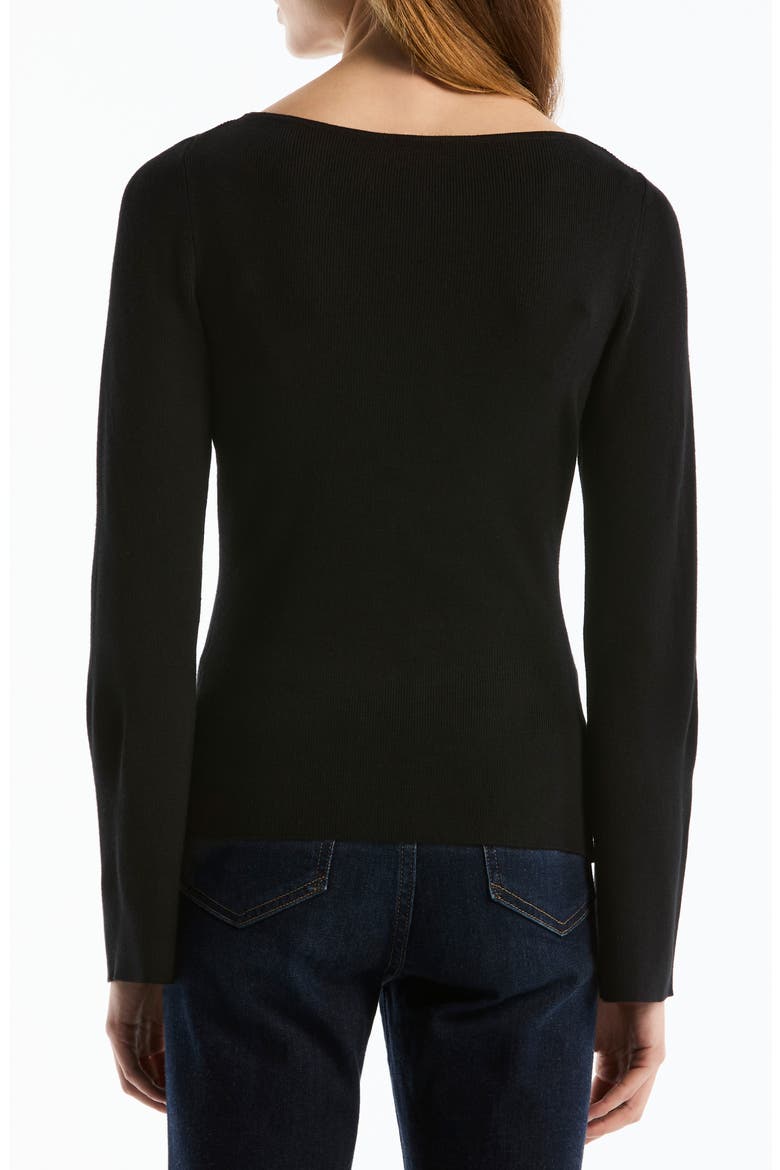 Wide Neck Keyhole Sweater, Alternate, color, BLACK