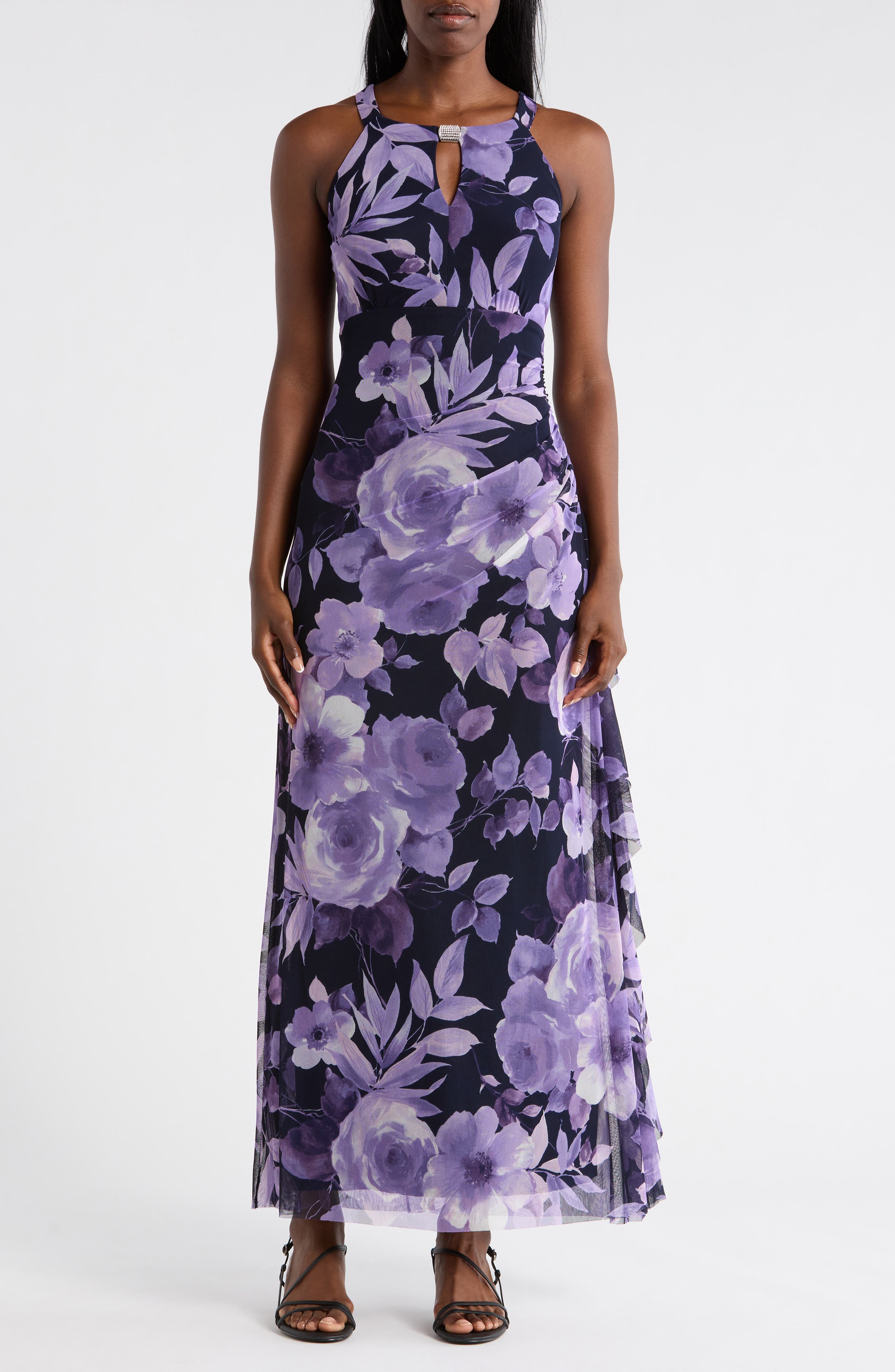 Connected Apparel Mesh Maxi Dress