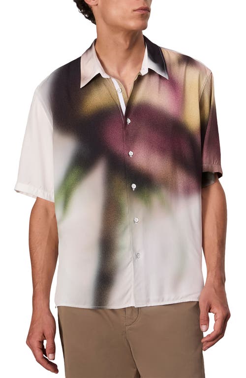 Rag & Bone Dalton Rose Short Sleeve Button-up Shirt In White/red Rose