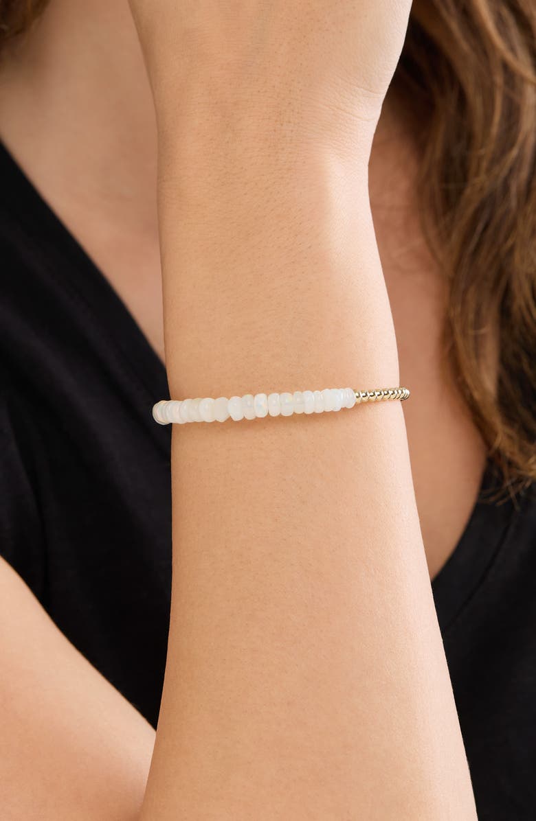 Bony Levy 14K Gold Iris White Opal Beaded Bracelet, Alternate, color, 