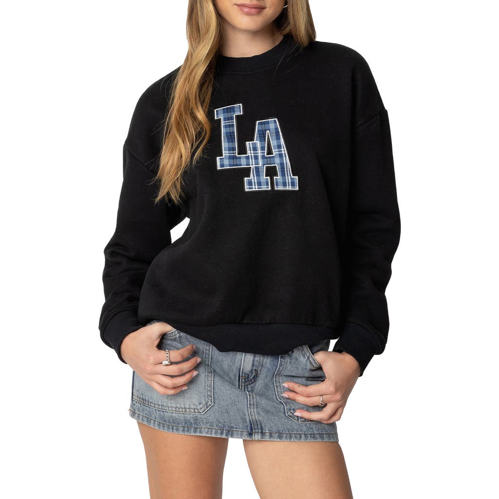 Edikted L.a. Appliqué Graphic Sweatshirt In Black