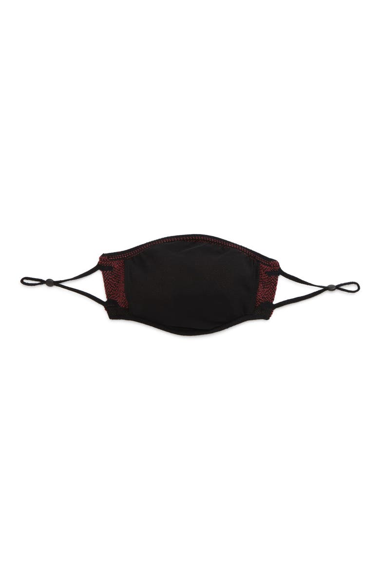 Diamond Pattern Piqué Knit Adult Face Mask, Alternate, color, BURGUNDY