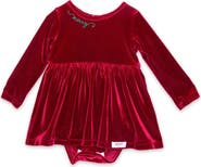 WORTHY THREADS Embroidered Velvet Holiday Bubble Romper