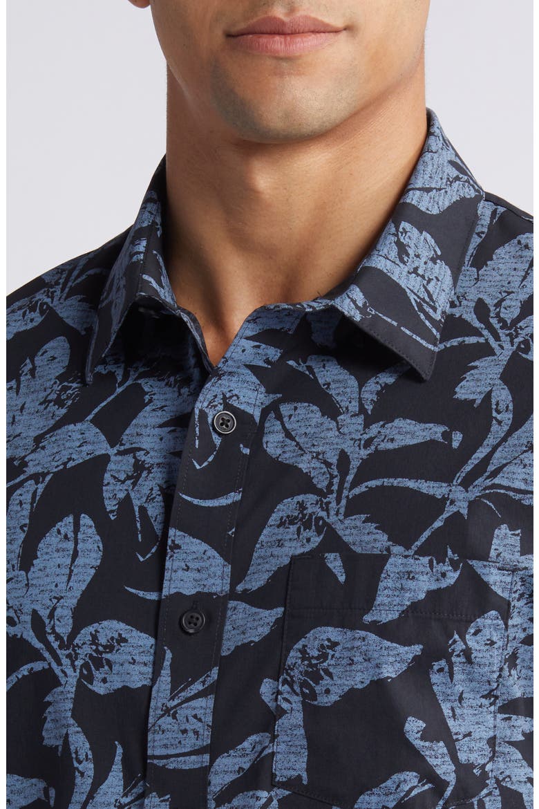 Photo Finish Short Sleeve Button-Up Shirt, Alternate, color, BLACK