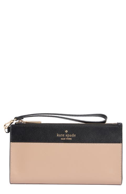 madison double zip wristlet wallet