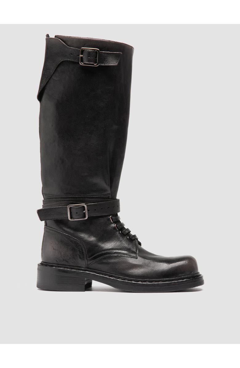 Officine Creative Dakota 003 Leather Military Boots, Main, color, Black