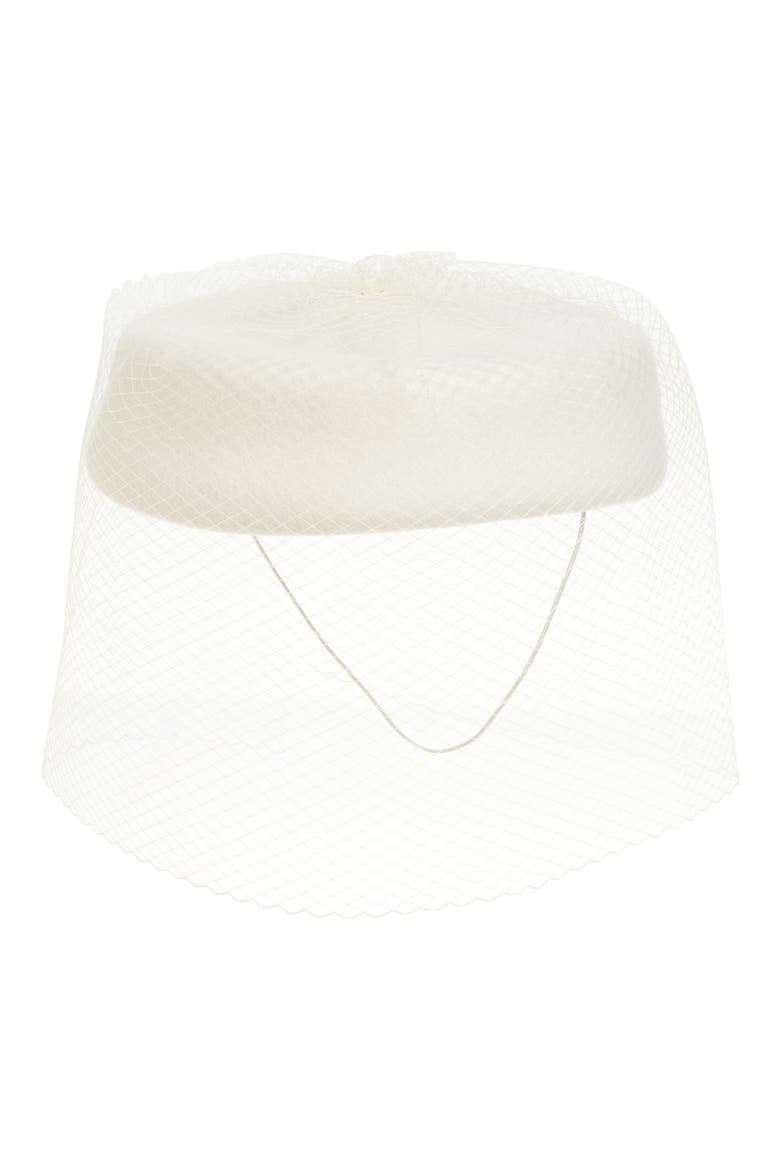 Lorna Cocktail Wool Felt Hat with Veil (Nordstrom Exclusive), Main, color, BONE