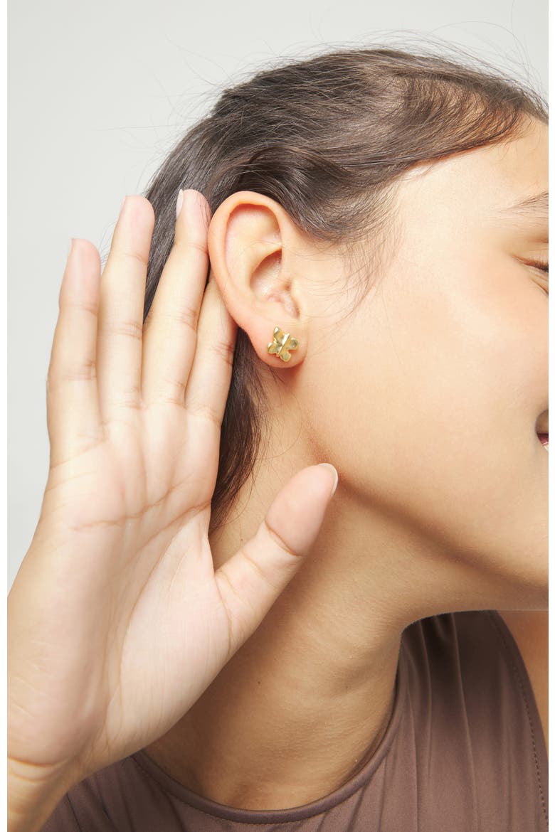 Butterfly Earrings in Gold-Tone, Alternate, color, Gold