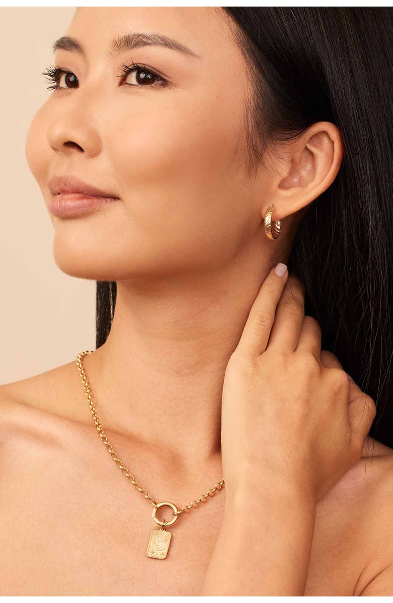 Oradina 14K Yellow Gold Goodnight Moon Pendant Charm, Alternate, color, Yellow Gold